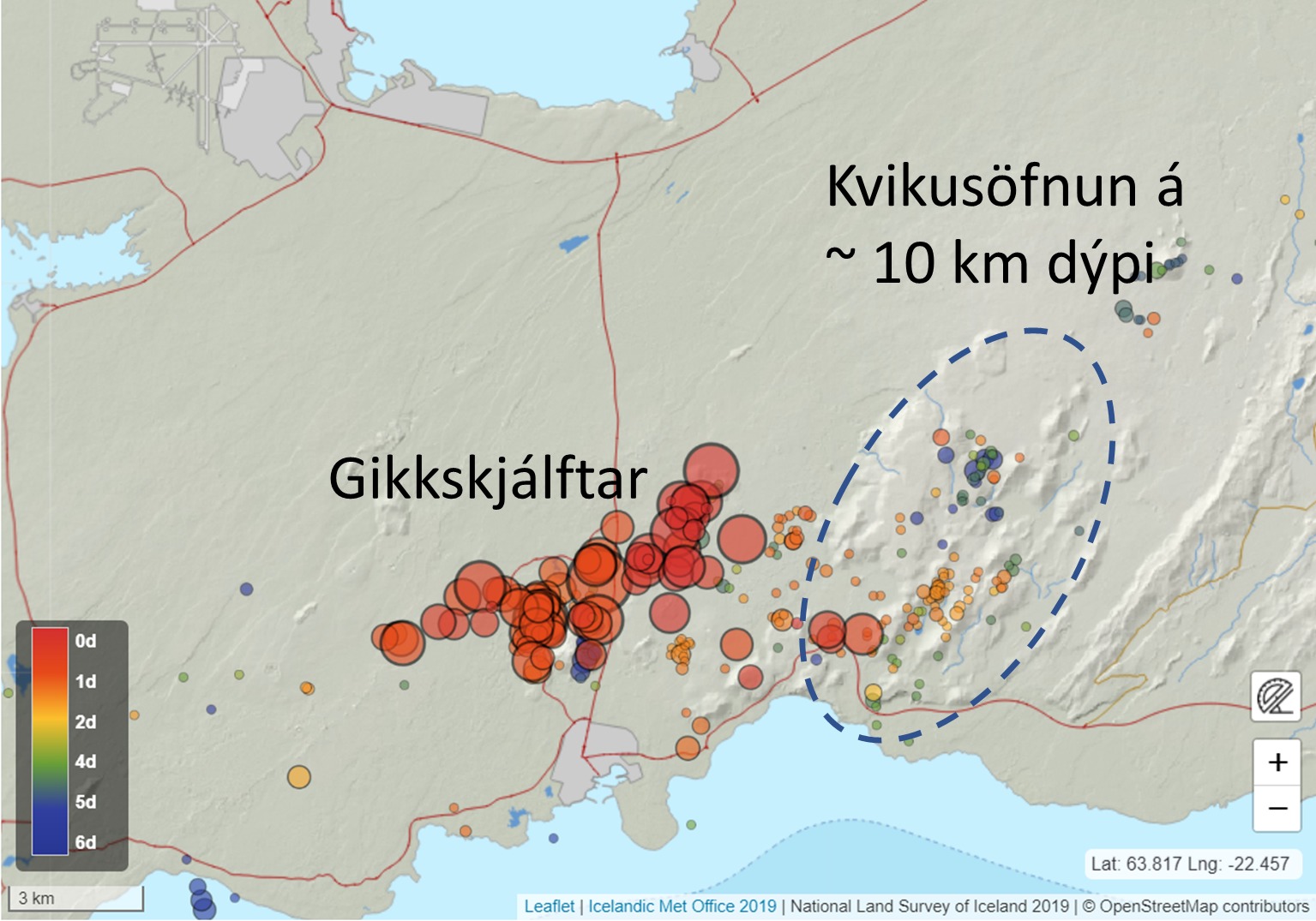 Nýtt kvikuinnskot getur verið að myndast syðst í ganginum við Fagradalsfjall