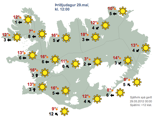 Þokuloft við ströndina en léttskýjað síðdegis