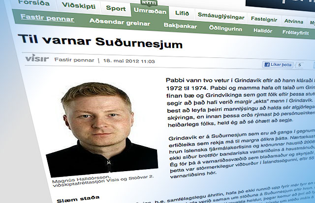 Viðskiptafréttastjóri til varnar Suðurnesjum