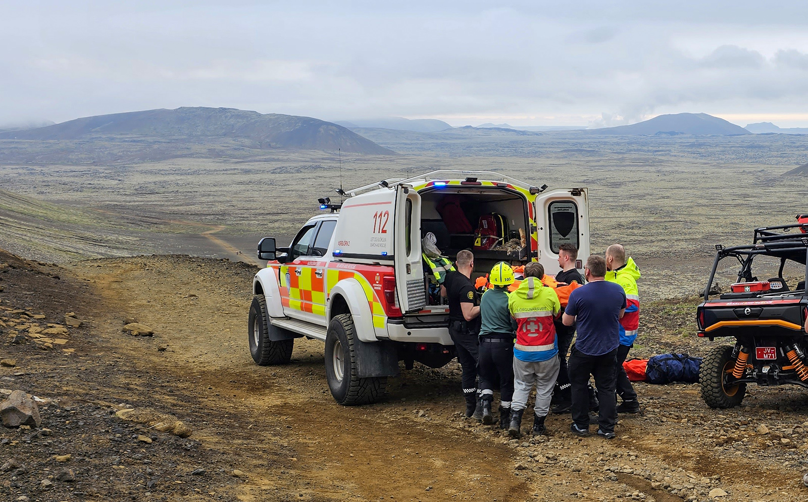 Fótbrotnaði við gosstöðvarnar