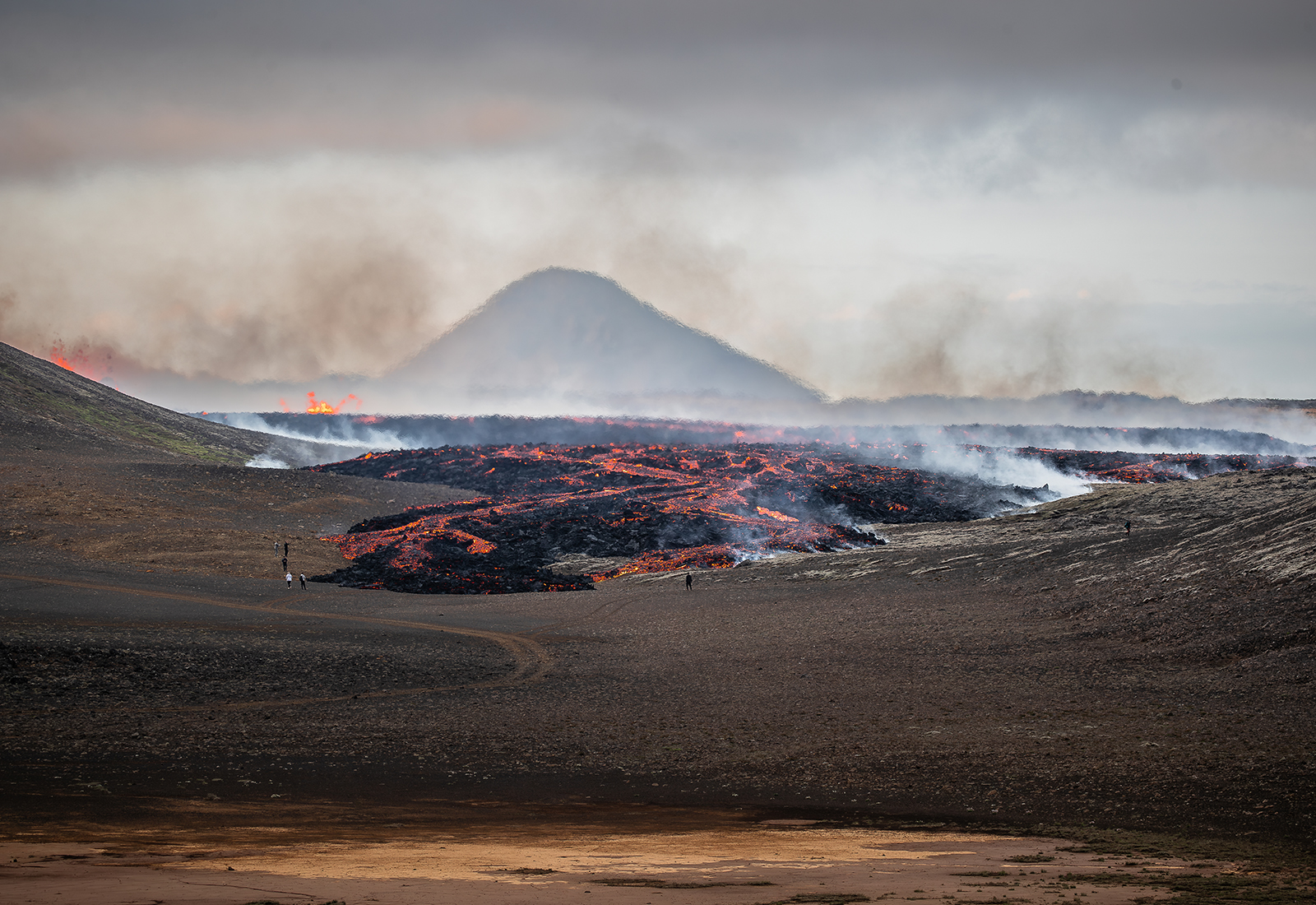 Andlát við gosstöðvarnar