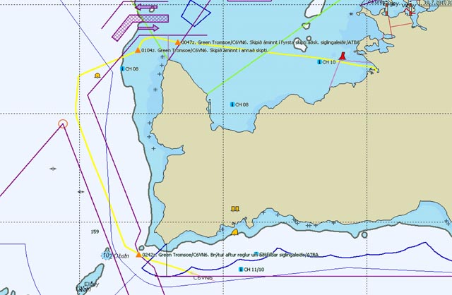 Flutningaskip áminnt tvisvar við Garðskaga og aftur við Reykjanes