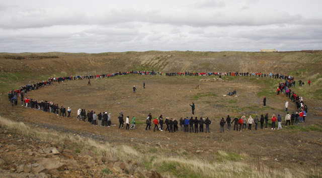 Nemendur Heiðarskóla rækta upp útivistarparadís í gömlu grjótnámunni við Heiðarholt