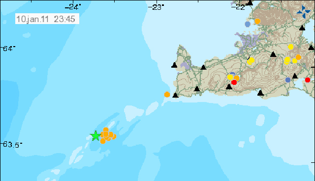 Reykjaneshryggur skelfur