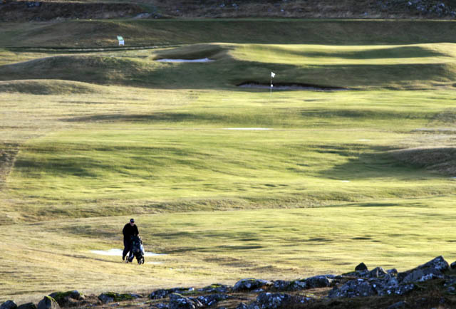 Golf í desemberblíðu í Leirunni