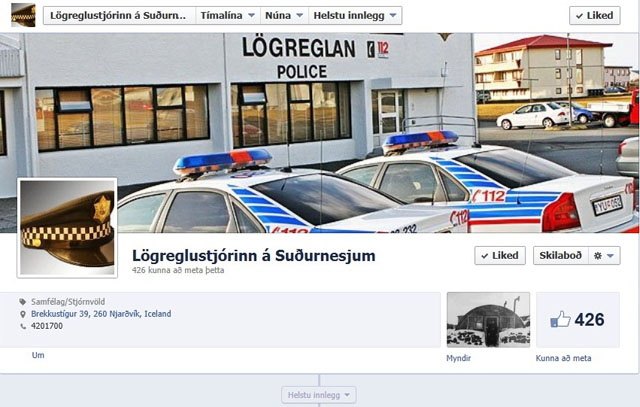 Lögreglustjórinn á Suðurnesjum opnar síðu á Facebook