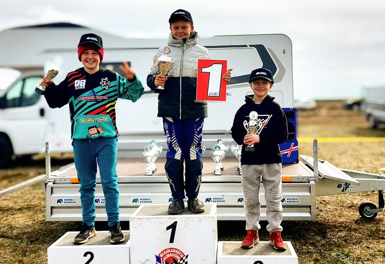 Ungingarnir stóðu sig vel í fyrstu motocross-keppninni