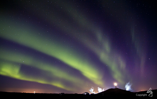 Norðurljósaflóð á Reykjanesi