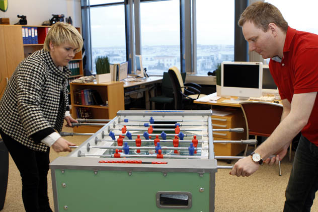 Ragnheiður skoraði þrjú mörk í „fússball“