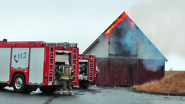 Video: Bruni hjá slökkviliðinu