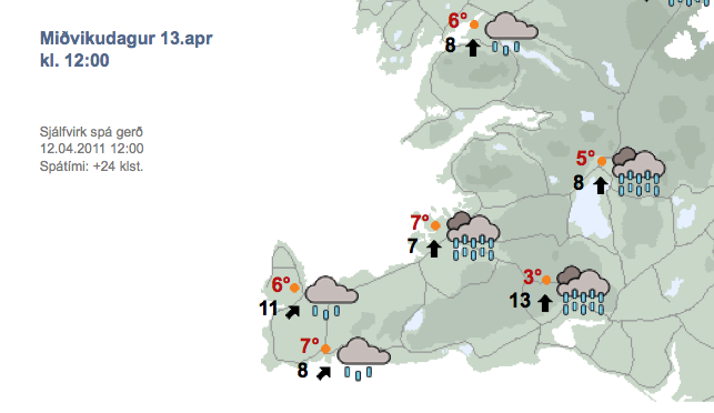 Rigning í dag og kólnandi veður framundan