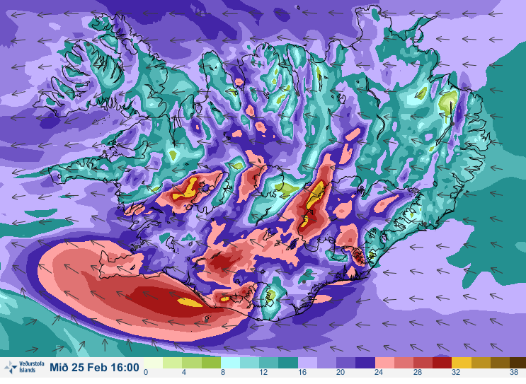 Óveður á Reykjanesbraut