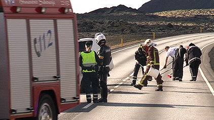 Verið að opna Grindavíkurveg eftir alvarlegt umferðarslys