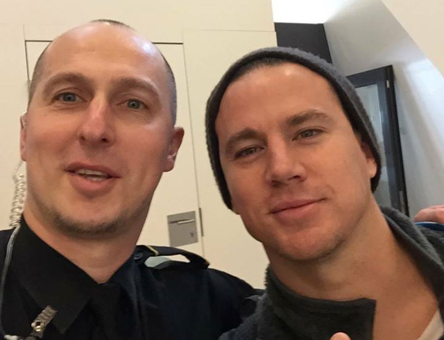 Channing Tatum fékk „selfie“ með dansandi löggunni