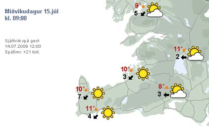 Hægvirði og léttskýjað í dag