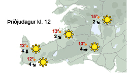 Hægviðri og bjart