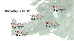 Áfram vætusamt