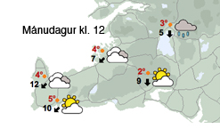 Norðaustan og bjart