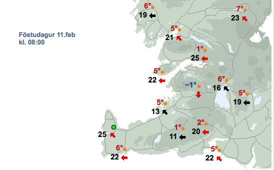 Suðaustan 18-30 m/s við Faxaflóa