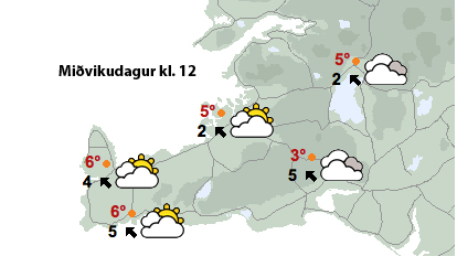 Hægviðri og skýjað með köflum