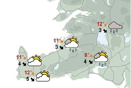 Áfram fremur hlýtt í veðri
