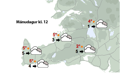 Suðlægar áttir með rigningu