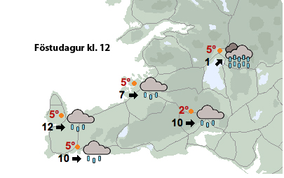 Suðvesturhornið laust við öskufall næstu daga