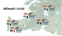 Vonskuveður í kvöld