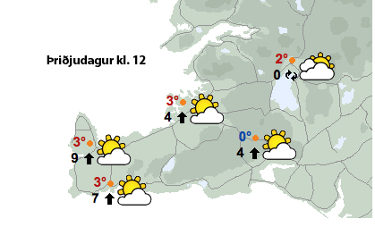 Rigning eða slydda og kalt í veðri