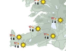 Bjartviðri og allt að 15 stiga hiti