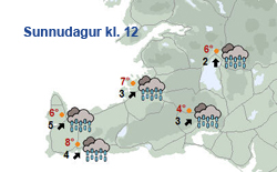 Sunnan og suðaustanáttir framundan með vætu