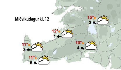 Rigning í kvöld og á morgun