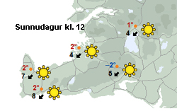 Áfram léttskýjað en kalt