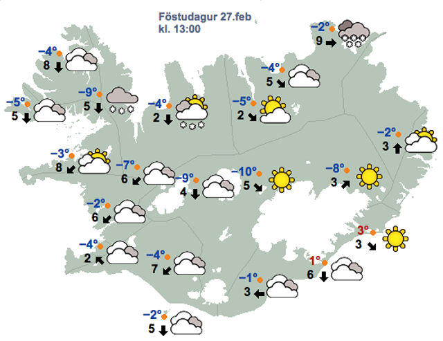 Umhleypingar næstu daga